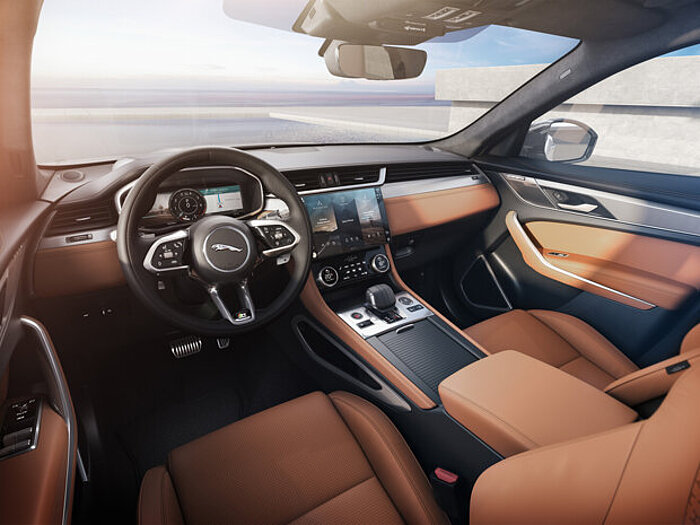 Das nagelneue Interior vom Jaguar F-Pace