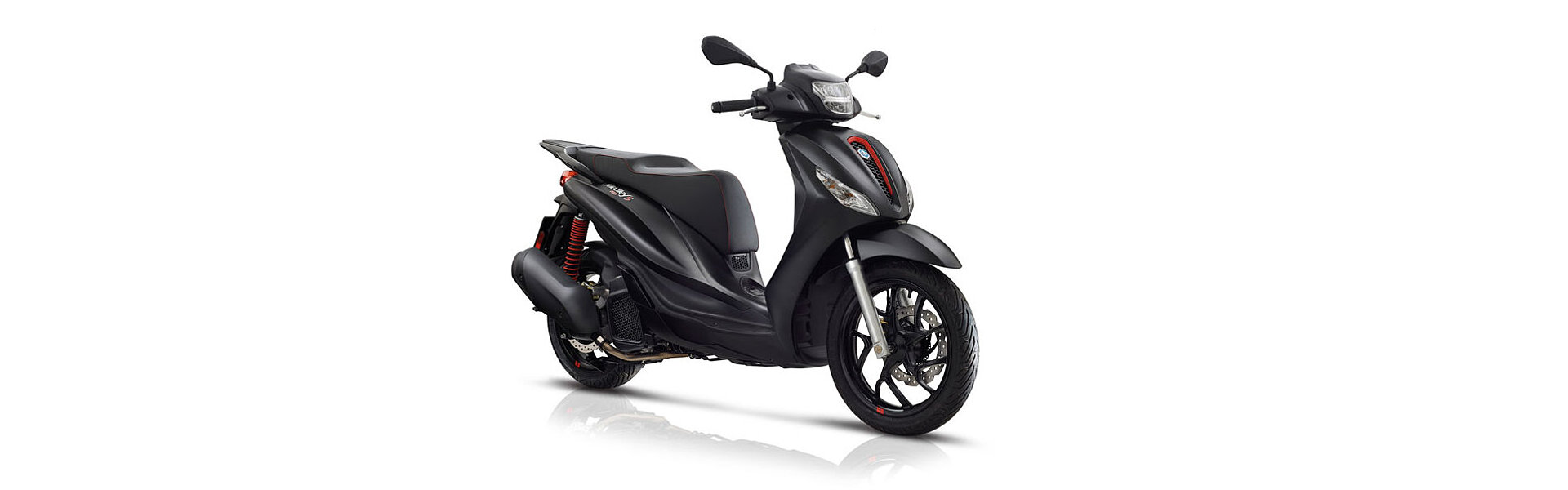 Die Piaggio Medley 125 in schwarz