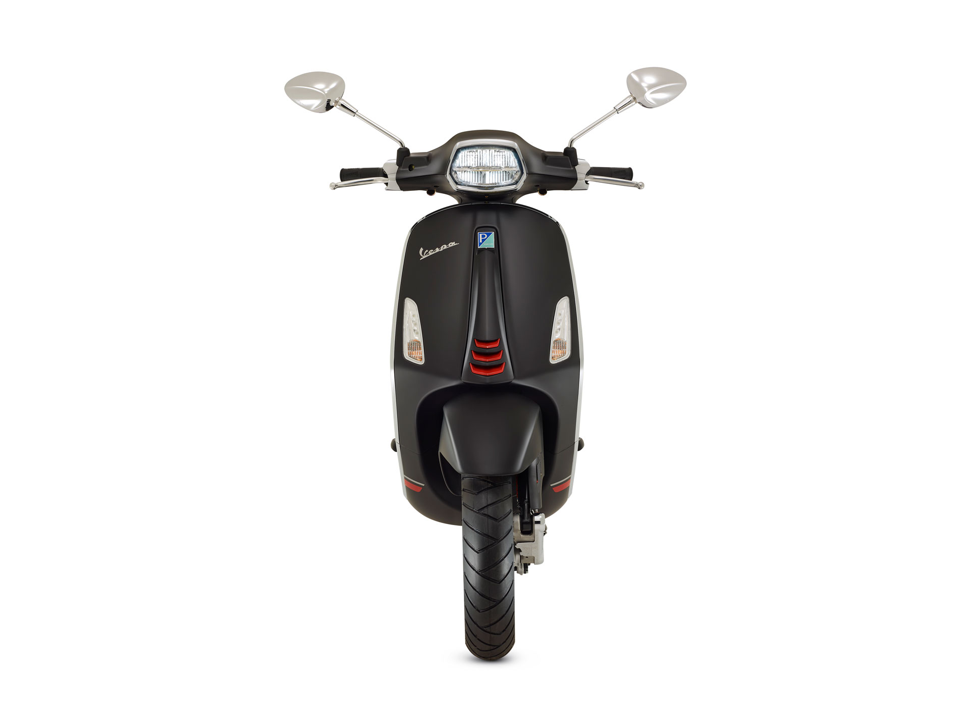 Die Vespa Sprint in schwarz von vorne